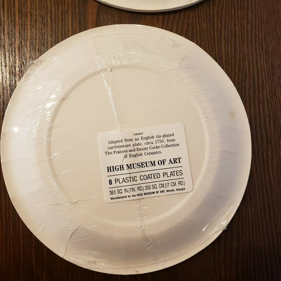 New High Museum Of Art Atlanta Plastic Coated Paper Plates Yellow Blue Lot of 2 - Picture 9 of 10